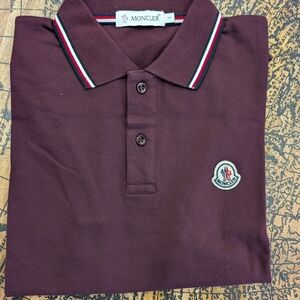 Moncler Burgundy Polo Shirt